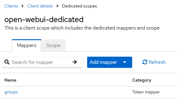mapper 设置用户组客户端