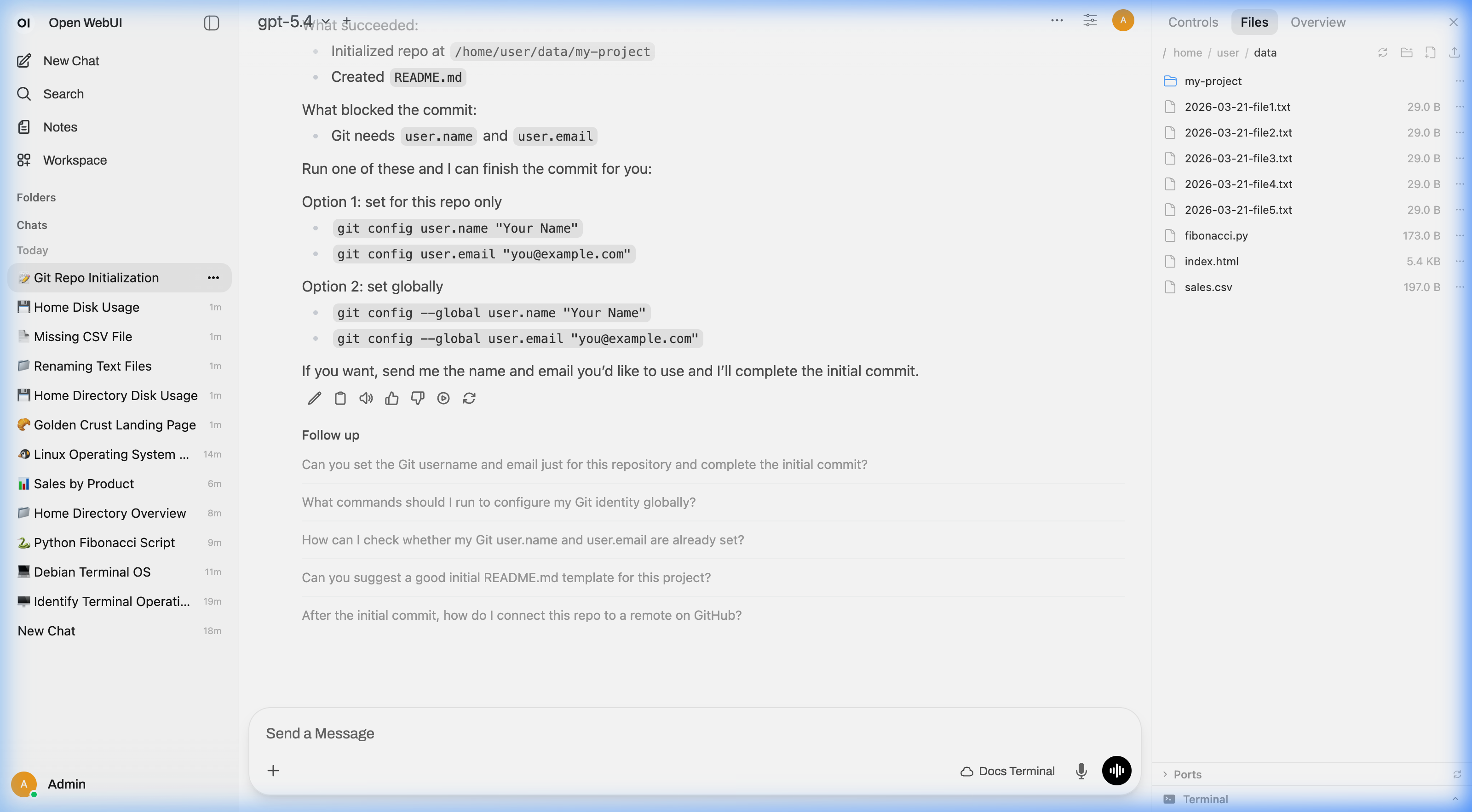 AI 初始化 git 仓库并与 git 交互