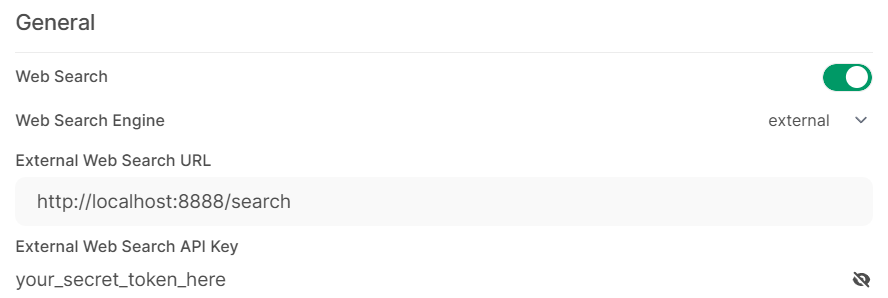 Open WebUI 管理面板中的 External Search 配置